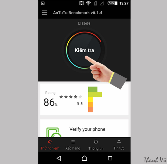 Huong dan test Antutu tren Sony Xperia M5 Single Sim 2